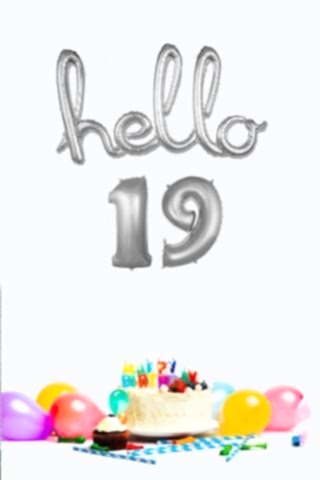 19 Yaş Doğum Günü Balonları - Hello 19 El Yazısı Gümüş Renk Folyo Balon
