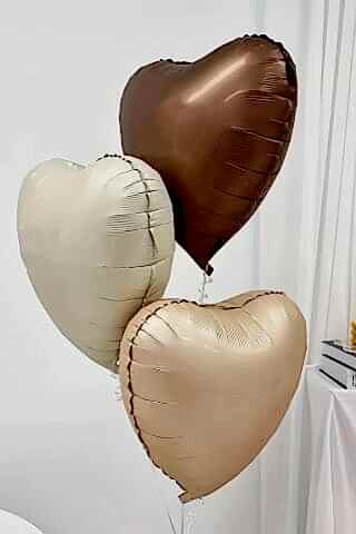 Retro Renkler Balon Demeti 3'lü Retro Balon Seti Krem Karamel Çikolata Kahve