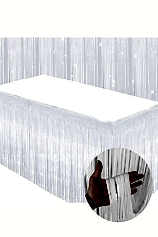 Beyaz Masa Eteği Masa Kenarı Püskül Beyaz