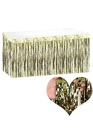 Gold Masa Eteği Masa Kenarı Püskül Işıltılı Metalize Gold