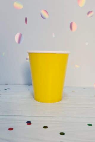 Sarı Karton Bardak 8oz 8 li