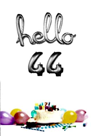 44 Yaş Doğum Günü Balonları - Hello 44 El Yazısı Gümüş Renk Folyo Balon
