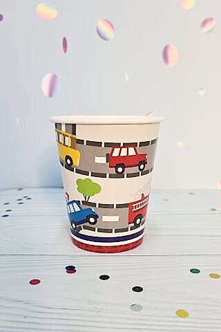 Araba Konsept Trafik Karton Bardak 8li