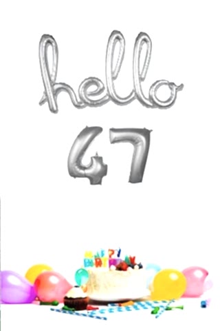 47 Yaş Doğum Günü Balonları - Hello 47 El Yazısı Gümüş Renk Folyo Balon