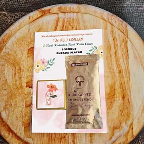 Turuncu Çiçekler Türk Kahveli Çikolatalı Kadınlar Günü Hediyesi