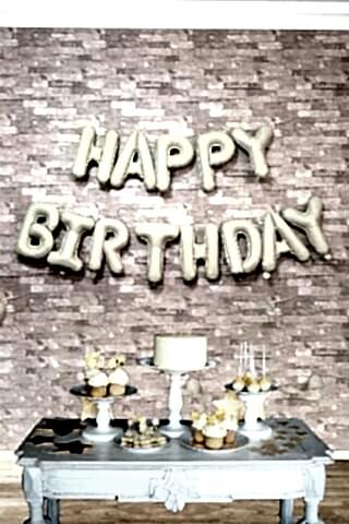 Retro Krem Happy Birthday Harf Balonlar Retro Doğum Günü Balon Seti