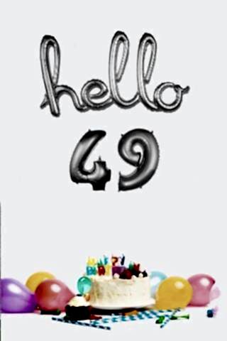 49 Yaş Doğum Günü Balonları - Hello 49 El Yazısı Gümüş Renk Folyo Balon