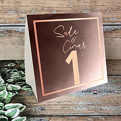 Rose Gold Konsept Masa Numara Kartı