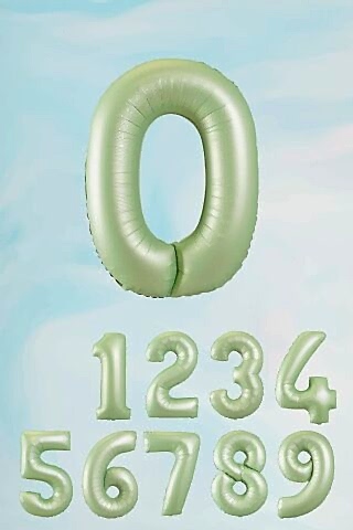 Retro Yeşil Rakam Balonlar 80 cm Retro Renk Yaş Balonları