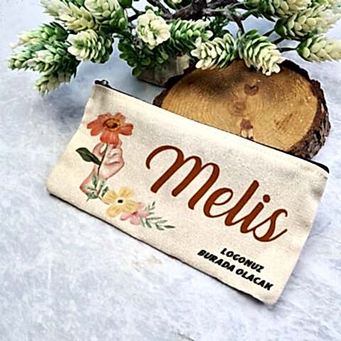 Turuncu Çiçekler 8 Mart Hediyesi Kalemlik Şirket Logolu