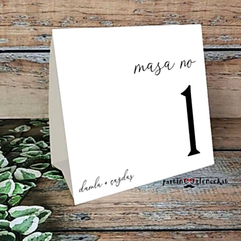 Zarif Konsept Masa Numara Kartı