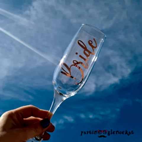 Rose Gold Bride Şampanya Kadehi