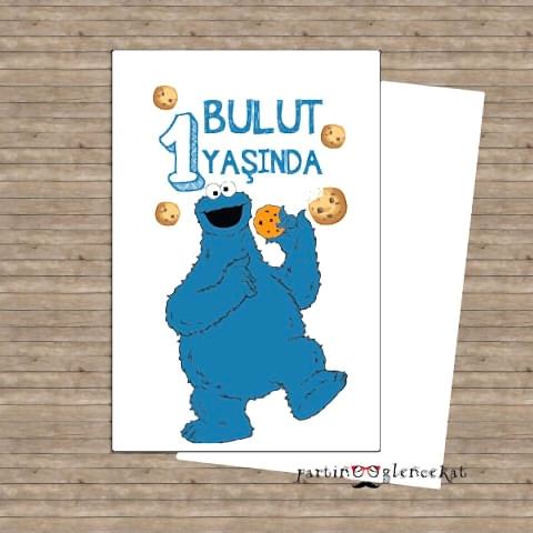 Kurabiye Canavarı Konsept Dilek Kartı