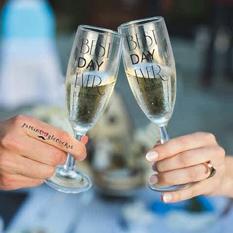 Best Day Ever Bride  Groom Şampanya Kadehleri - 2li