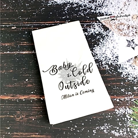 Winter Silver Glitter Konsept Baskılı Peçete