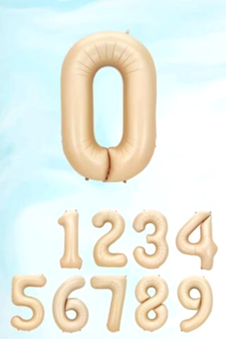 Retro Karamel Rakam Balon 80 cm Retro Renk Yaş Balonları