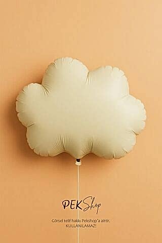 Krem Bulut Folyo Balon Retro Bulut Balon