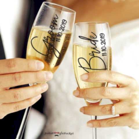 Bride Groom Kişiye Özel Şampanya Kadehi 2'li