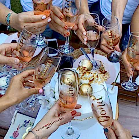 Gold Varak Kişiye Özel Şampanya Kadehi