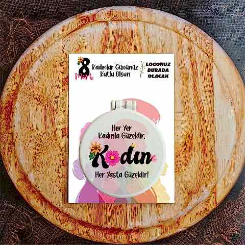 Renkli Kadınlar Hediyelik Ayna Kadınlar Günü Hediyesi Firma Logolu