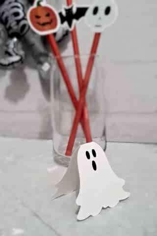 Cadılar Bayramı Hayalet Şekilli Masa Kartı