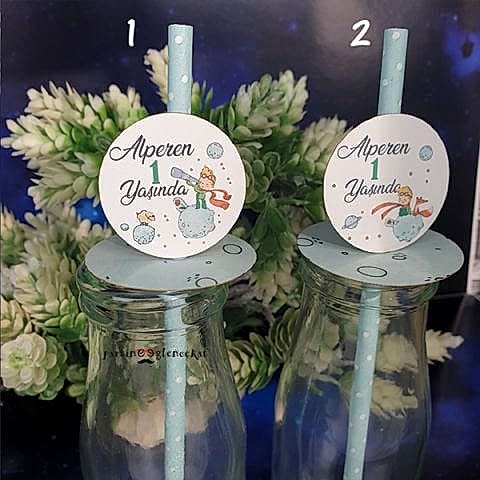 Little Prince Konsept Pipet Süslü Limonata Şişesi