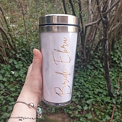 Gold Varak Mermer Temalı Kişiye Özel Termos Bardak