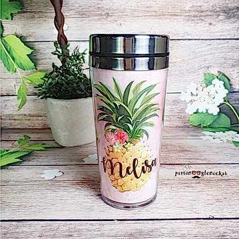 Ananas Temalı Kişiye Özel Termos Bardak