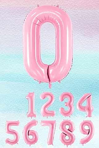 Pembe Rakam Balonlar 75cm Dev Uçan Sayı Balon