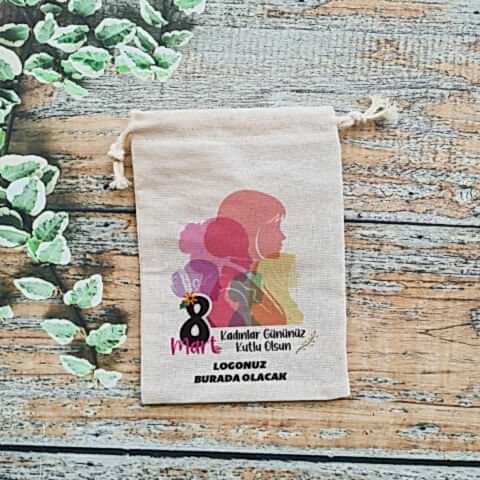 Renkli Kadınlar 8 Mart Kadınlar Günü Hediye Kesesi Şirket Logolu