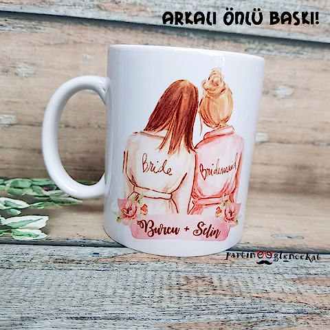 Arkalı Önlü Baskılı Gelin-Nedime Kupası