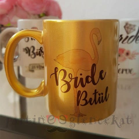 Simli Flamingo Gelin Kupası