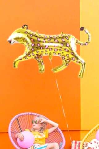 Gold Panter Folyo Balon Safari Vahşi Hayvan Doğum Günü Balonu 70cm