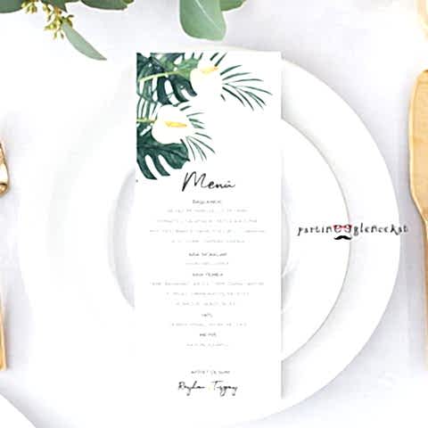 Monstera Zambak Konsept Menü Kartı