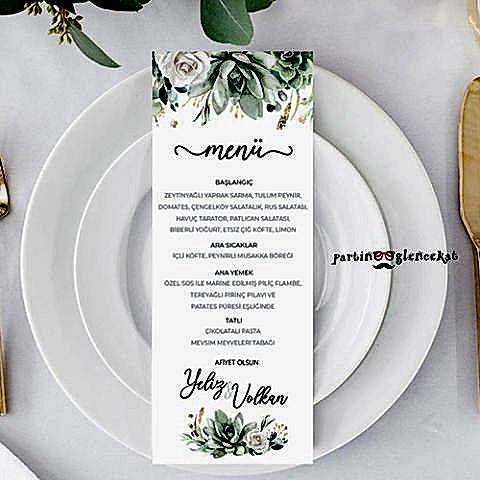 Sukulent Cipso Konsept Menü Kartı