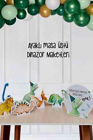 Dinozor Konsept Doğum Günü Ayaklı Pano Seti Masa Üstü