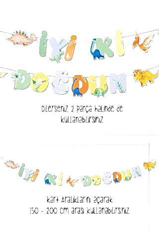 İyi Ki Doğdun Dinozor Tema Banner Dinozor Konsept Duvar Süsü