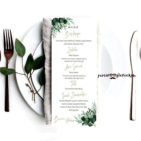 Soft Yapraklar Konsept Menü Kartı