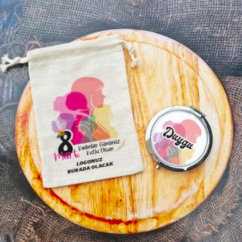 Tek Tek İsimli 8 Mart Kadınlar Günü Hediyesi Metal Ayna Renkli Kadınlar