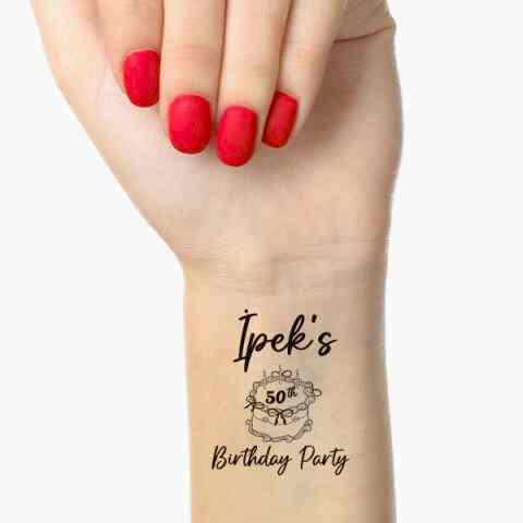 Siyah Zarif Fiyonk Konsept Doğum Günü Geçici Dövme