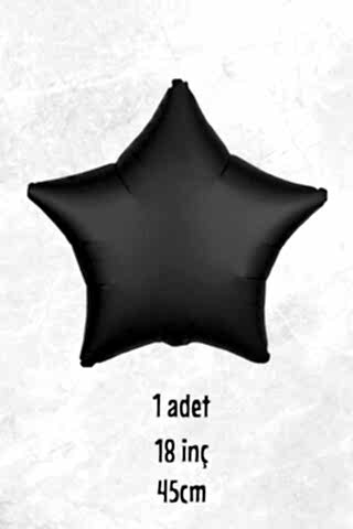 Yıldız Balon Siyah Yıldız Folyo Balon 18'' 45cm - 1 Adet