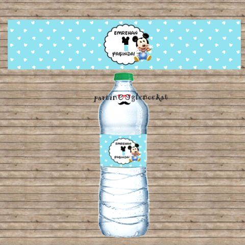 Mickey Mouse Konsept Su Şişesi Etiketi