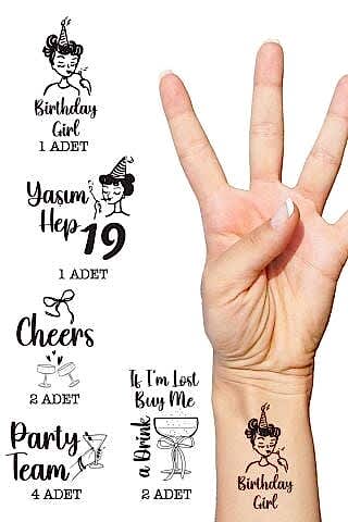 Siyah Fiyonk Doğum Günü, Birthday Girl Dövme Paketi