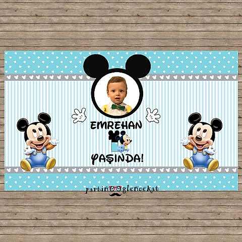 Mickey Mouse Konsept Doğum Günü Afişi