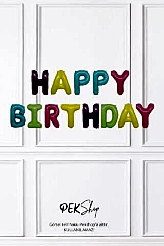 Çok Renkli Mix Happy Birthday Harf Balonlar Doğum Günü Balon Seti