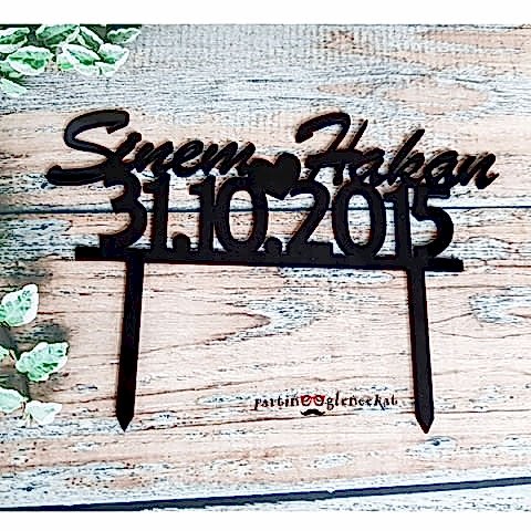 Zarif Konsept Pasta Üstü İsimli Süs