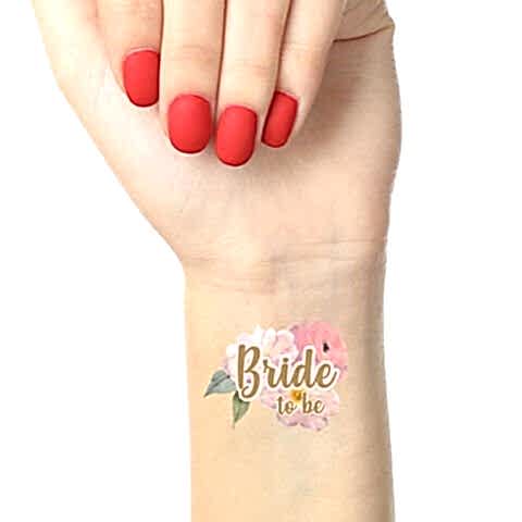 Çiçekli Gold Bride to be Konsept Geçici Dövme