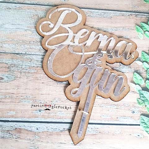 El Yazı Konsept Pasta Üstü İsimli Süs