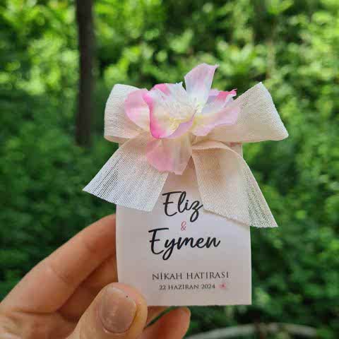 Kiraz Çiçekleri Konsept Özel Kesim Kutulu Bubble Mum Hediyelik