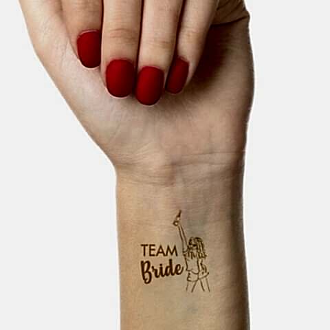 Çiçekli Gold Team Bride Konsept Geçici Dövme